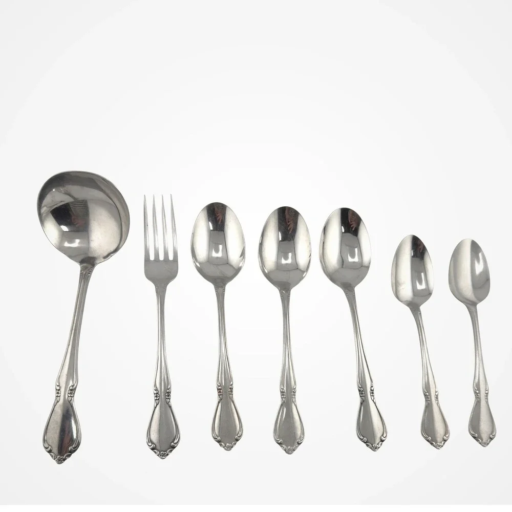 Oneida Oneidacraft Deluxe Chateau Stainless Flatware Mixed‎ Lot 7 Pc Glossy